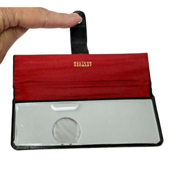 West Germany Floral Tapestry Clutch Purse Kiss Lock Mirror Comb Set Vintage READ - Picture 14 of 16